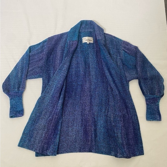 Joan Mcgee Fiber Artist Sweaters - RARE Joan McGee Fiber Artist 100% Silk Handmade Cardigan with Pockets